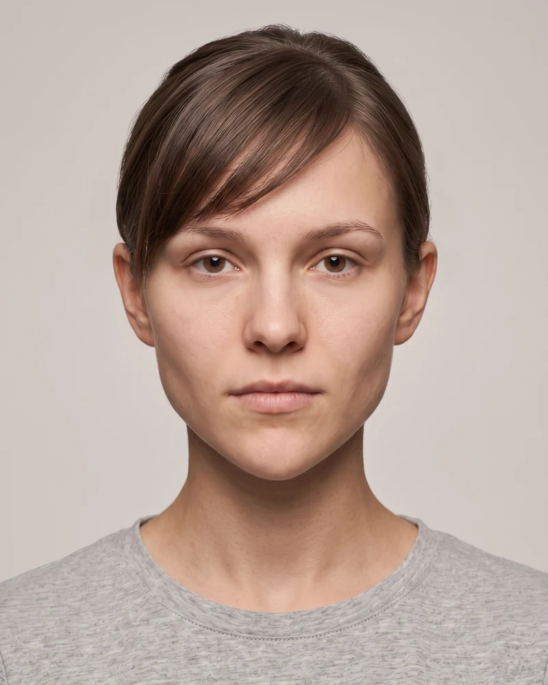 Woman with a heart face shape wearing side-swept bangs