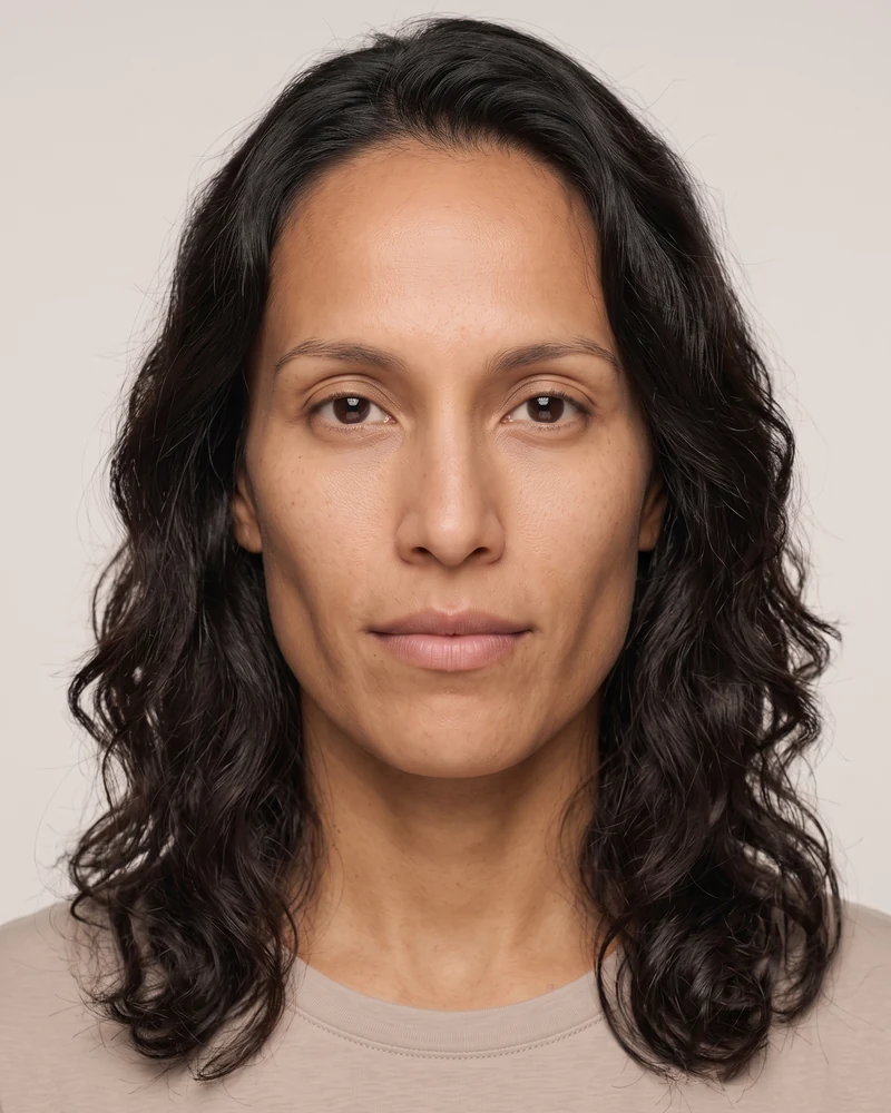 Woman with an oblong face shape wearing loose waves