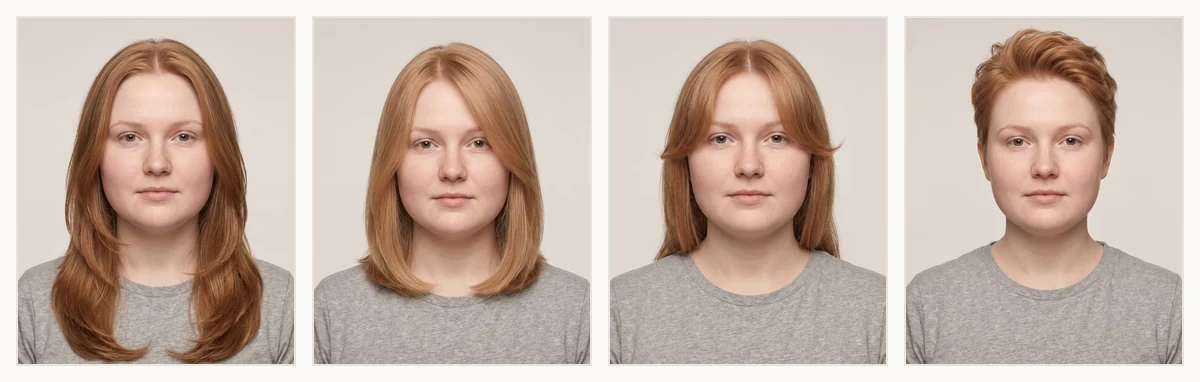 Examples of flattering hairstyles for women with a round face shape