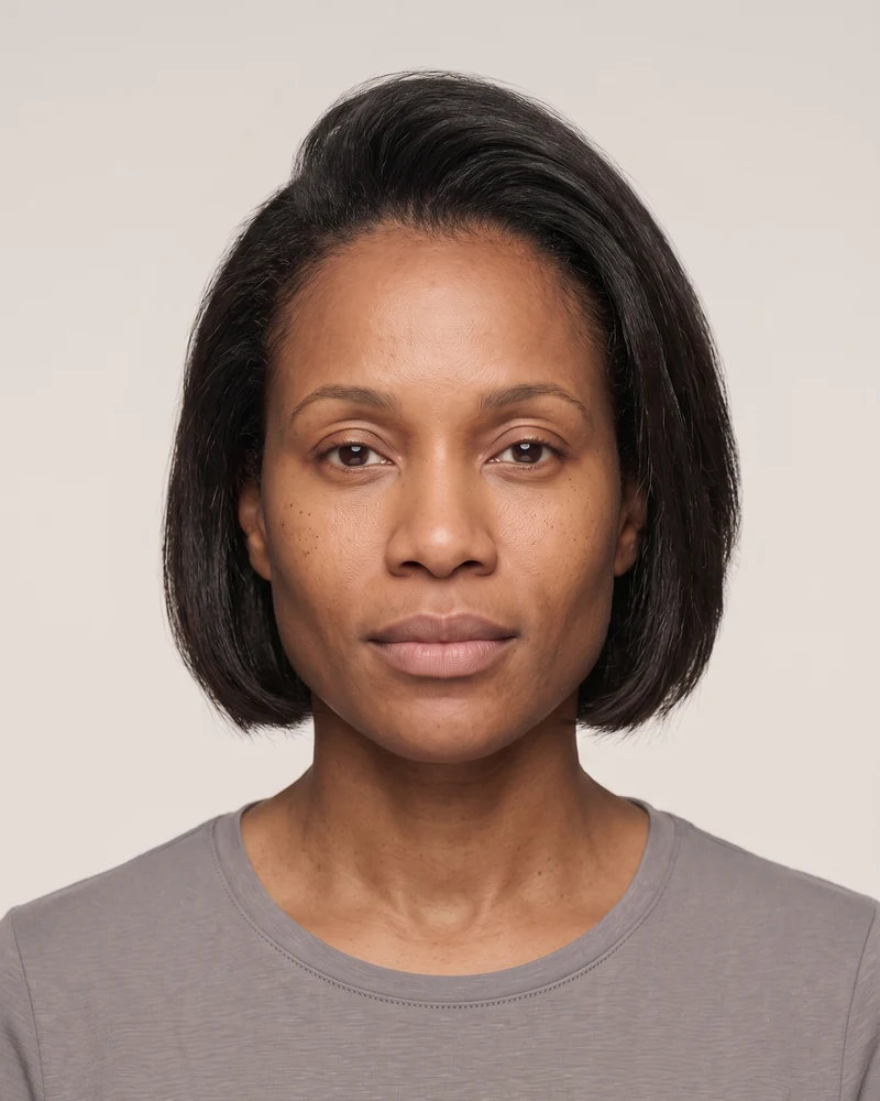 Woman with a triangle face shape wearing a bob with lift on top